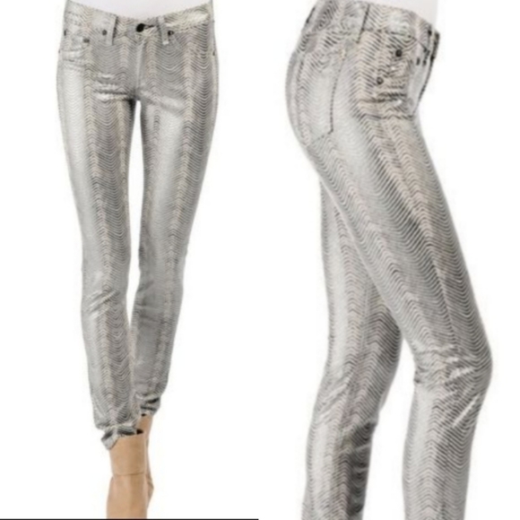 Rag & Bone Legging Jeans in Metalic Zebra - Picture 1 of 9